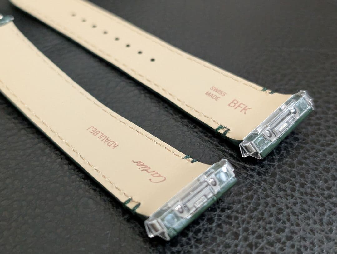 CartierサントスドゥカルティエLM用 替えブレス 緑色 クロコダイル