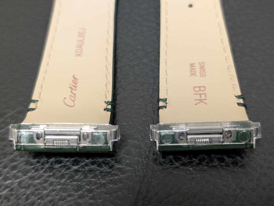 CartierサントスドゥカルティエLM用 替えブレス 緑色 クロコダイル