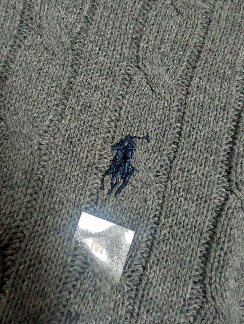 Polo Ralph Lauren ケーブル コットンニットセーター M　グレー