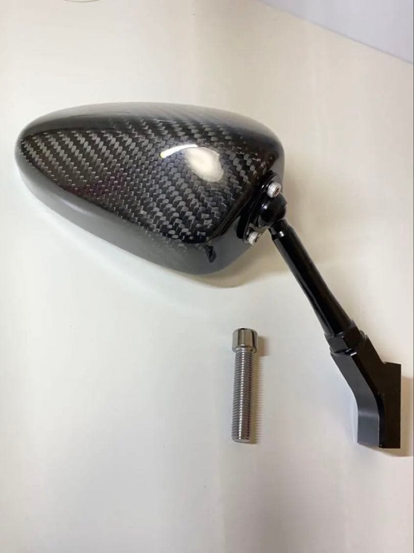 バイク用　カーボンミラー（ブルーミラー）