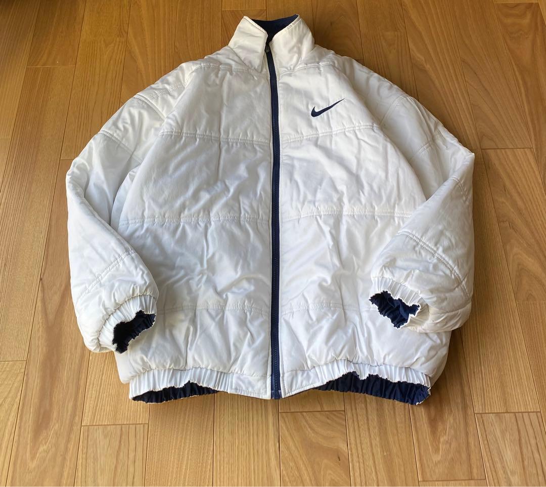 90s NIKE リバーシブル　中綿　ジャケット　ビッグスウォッシュ　Lサイズ