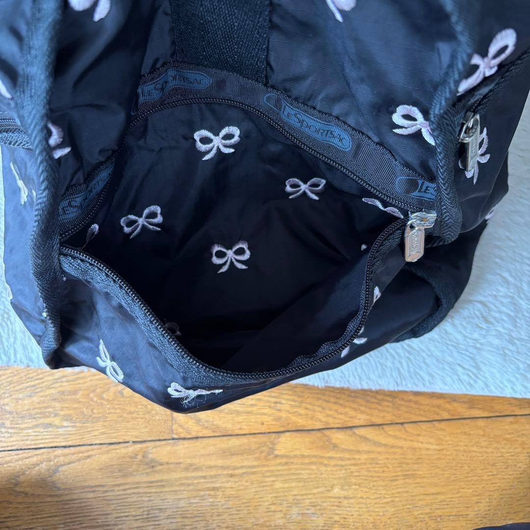 【美品】レスポートサック ボストンバッグ 大容量2way リボン　ショルダー