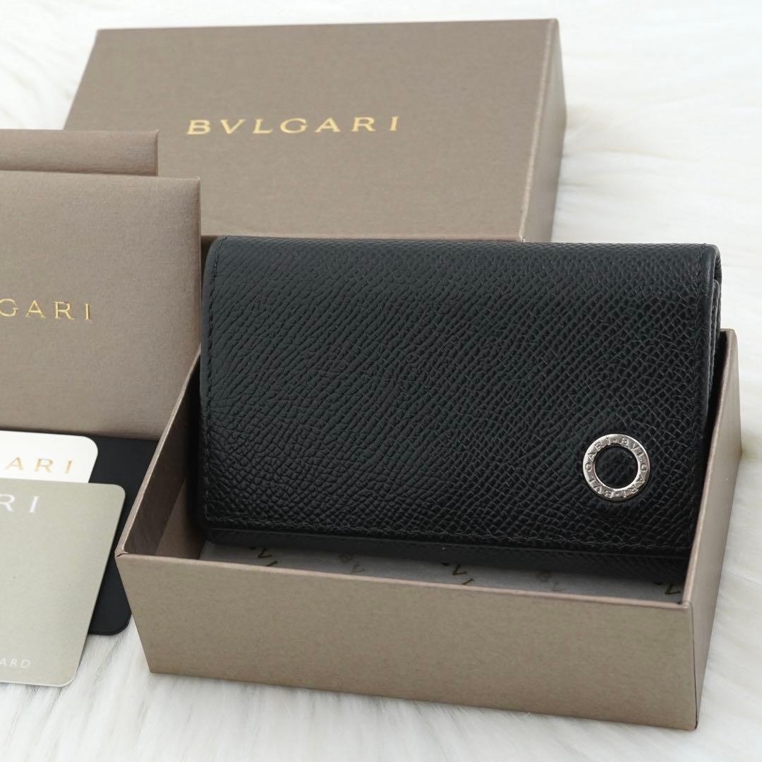 ほぼ未使用品　箱付き　BVLGARI ブルガリ　キーケース　金具　ブラック