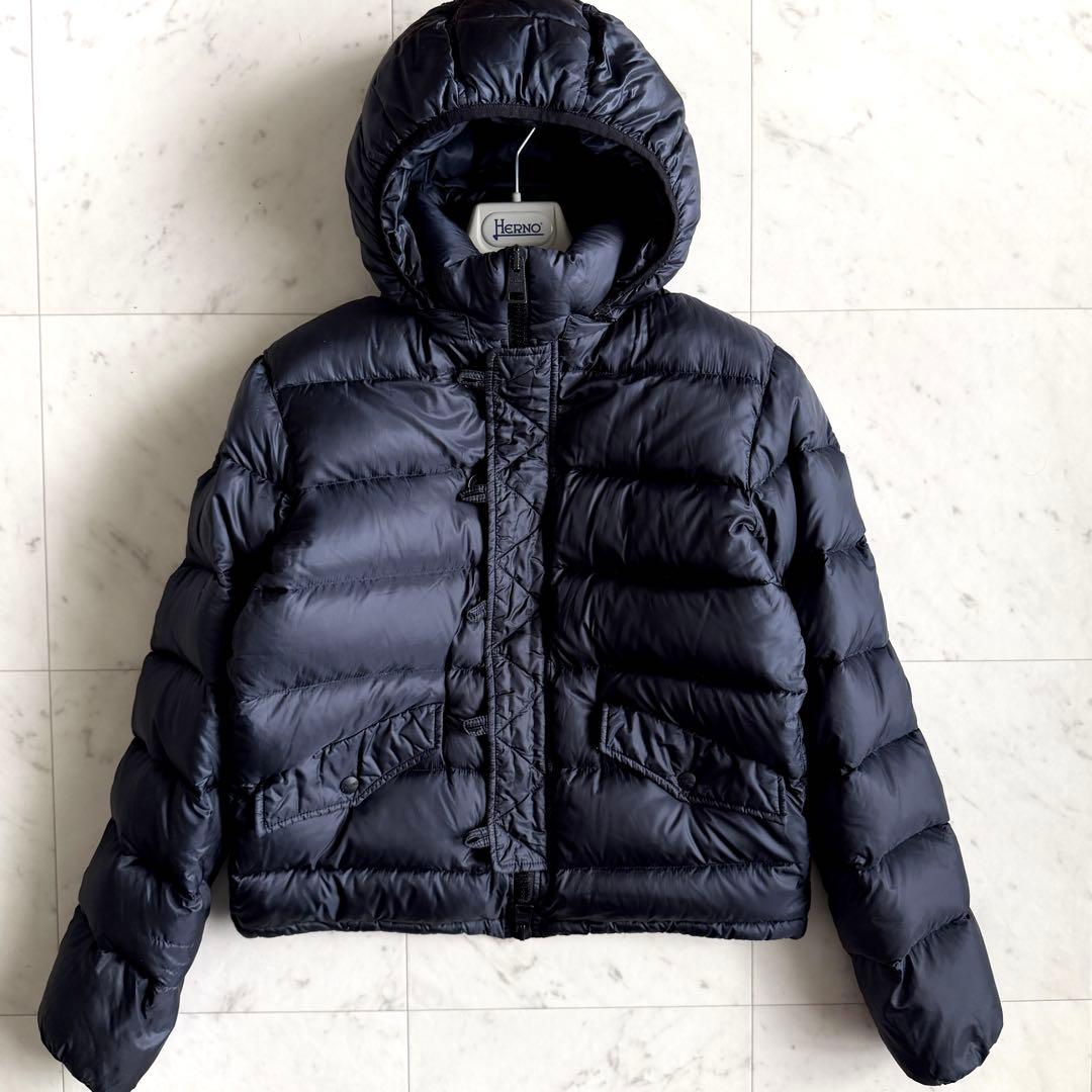 極暖 ヘルノ HERNO ショートダウンジャケット 48 ネイビー レディース