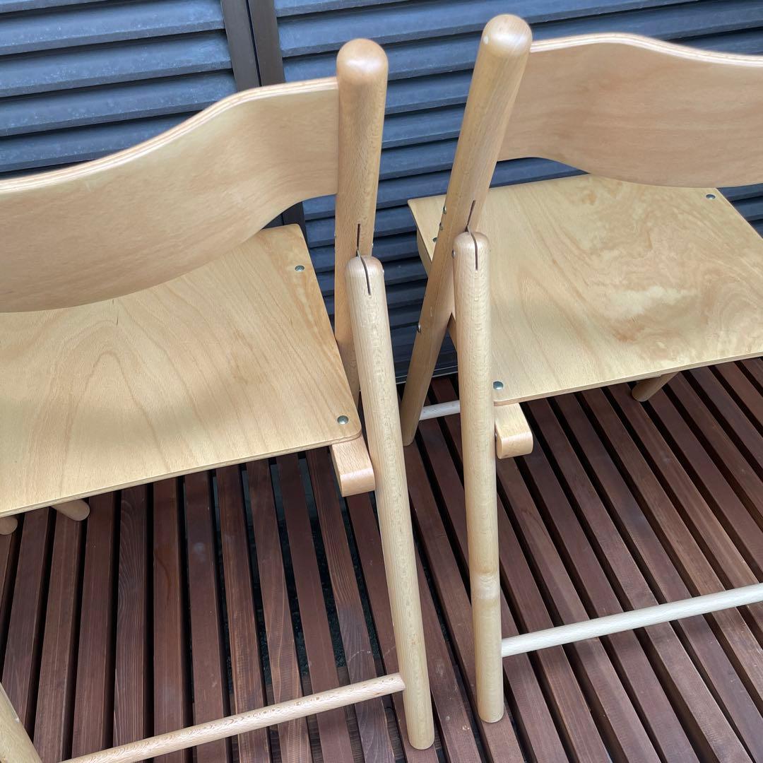 無印良品　廃盤　木製折りたたみチェア　3個セット