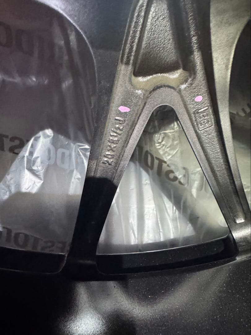 送料込み20インチ ブラック スポークホイールセット Rays ロックナット付き