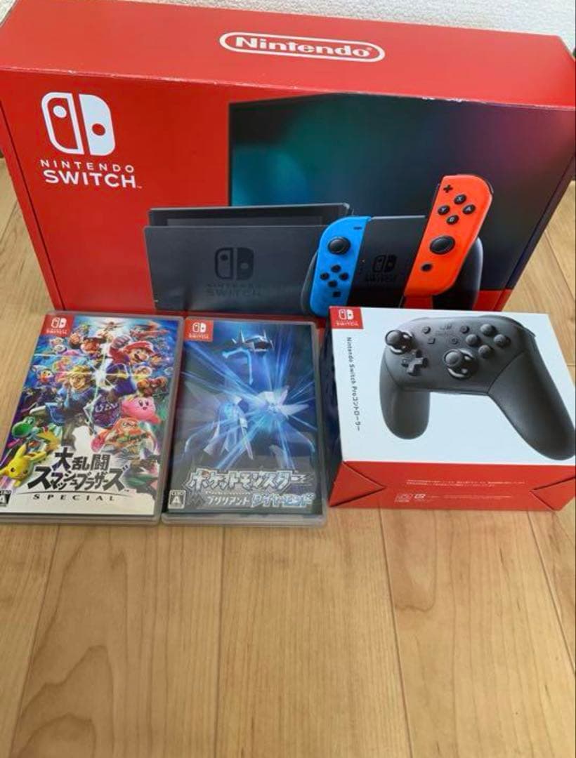 Nintendo Switch 本体 ネオンブルー/ネオンレッド ゲーム3本付き