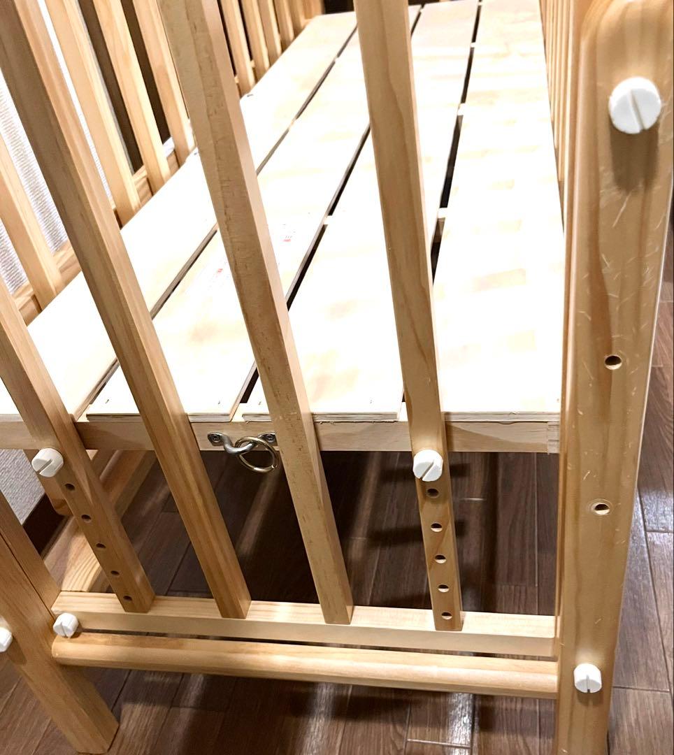 【まま】そいねーるⅢ ベビーベッド ナチュラル 大和屋 添い寝 ベルト付き