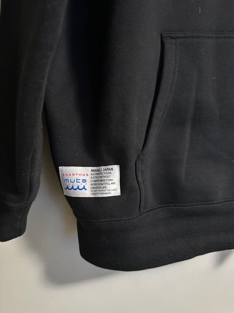 ACANTHUS muta MA Logo フーデッドパーカー ブラック XL