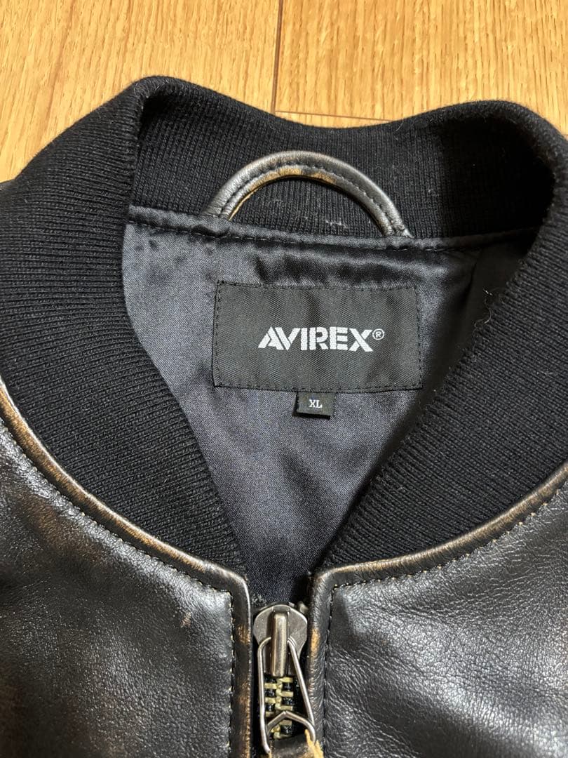 アビレックス　ビンテージ加工　革ジャン　ブラック　サイズXL 美品