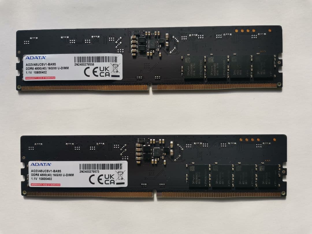 ADATA DDR5 4800 16GB 2枚 計32GB デスクトップ用メモリ