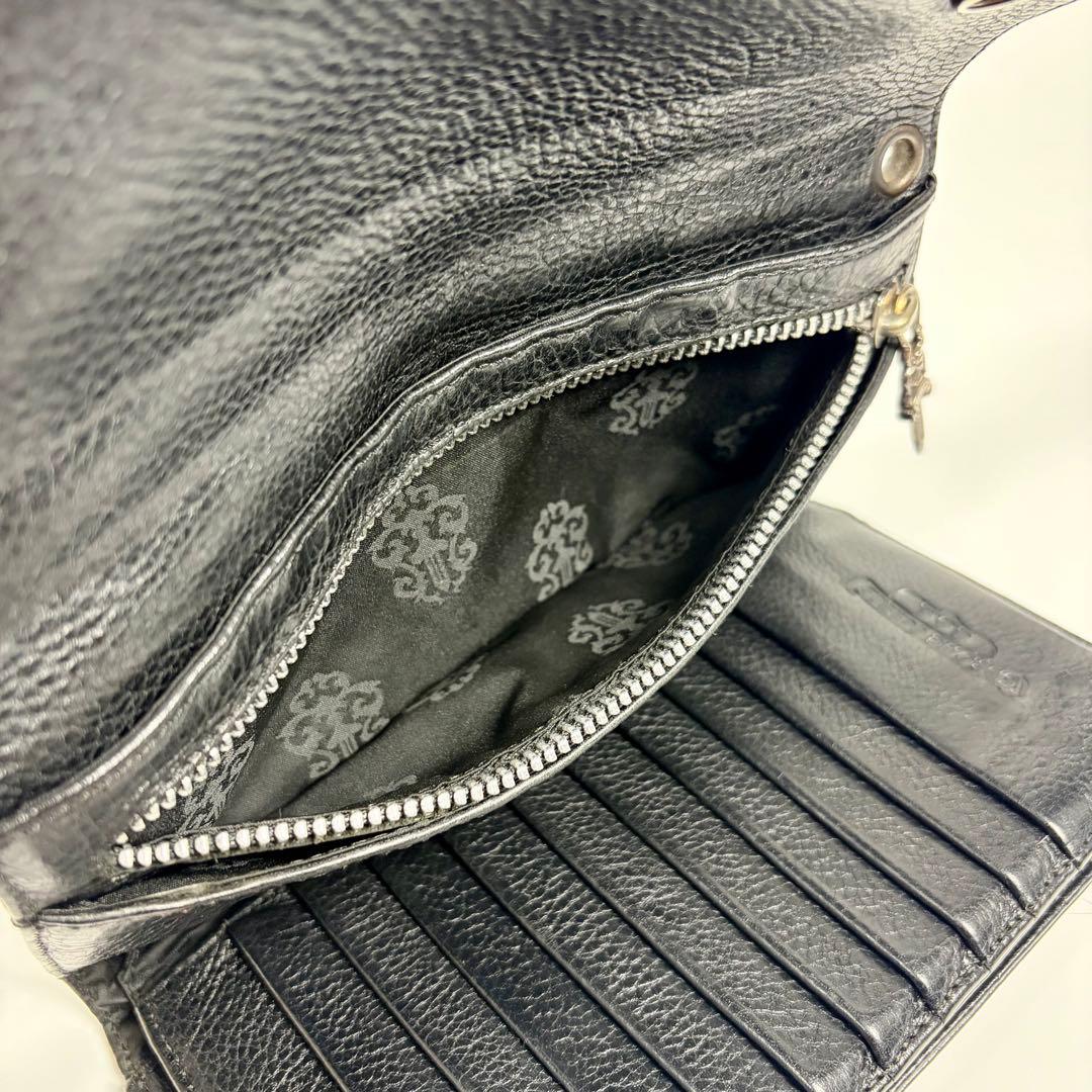 【美品】CHROME HEARTS クロムハーツ ウェーブウォレット インボイス