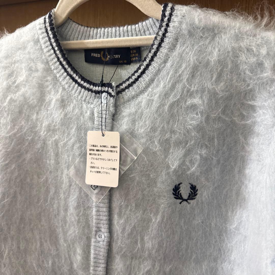 トップス FRED PERRY Fluffy Crewneck Knit Cardigan