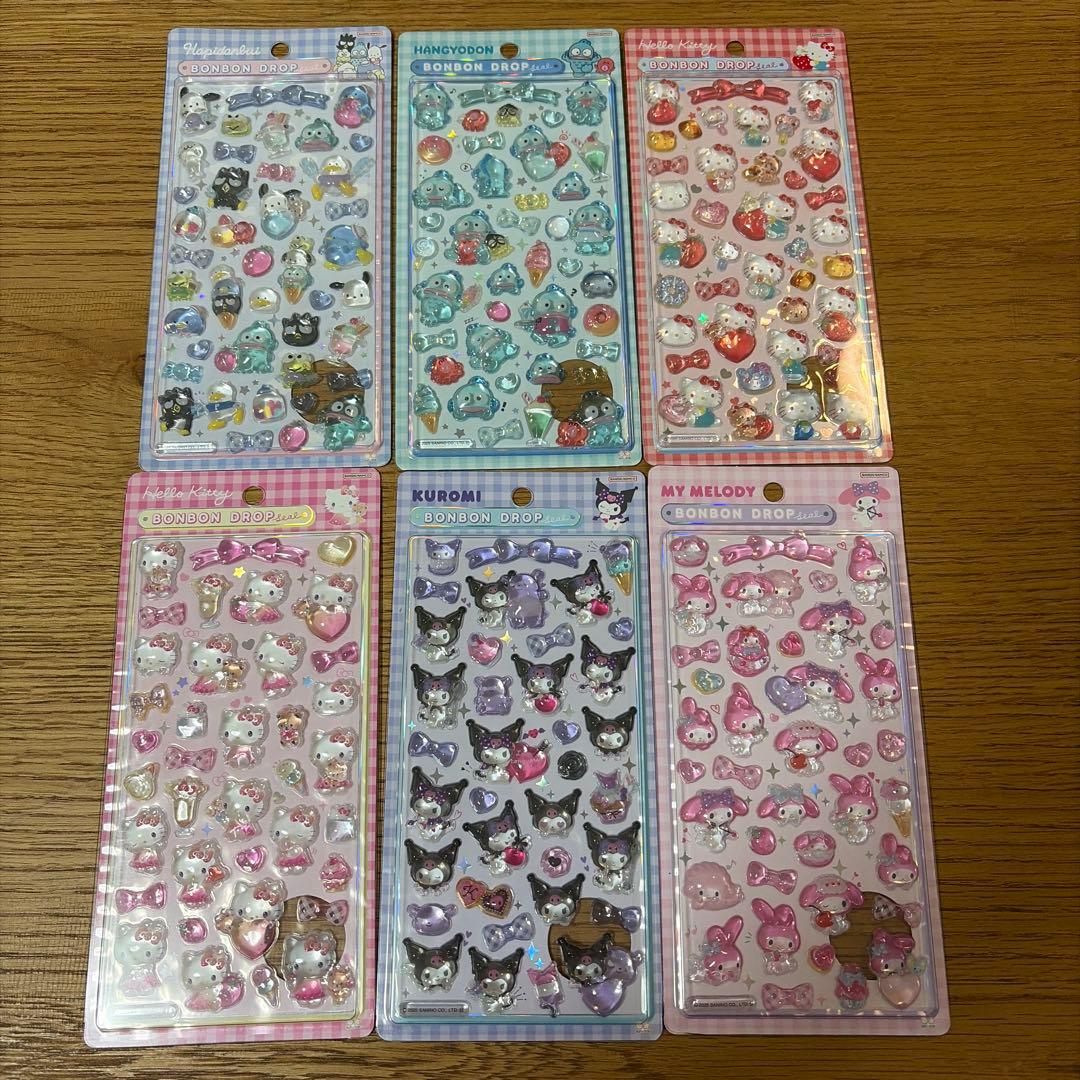【国内正規品】サンリオ　ボンボンドロップシール　第二弾　6枚セット