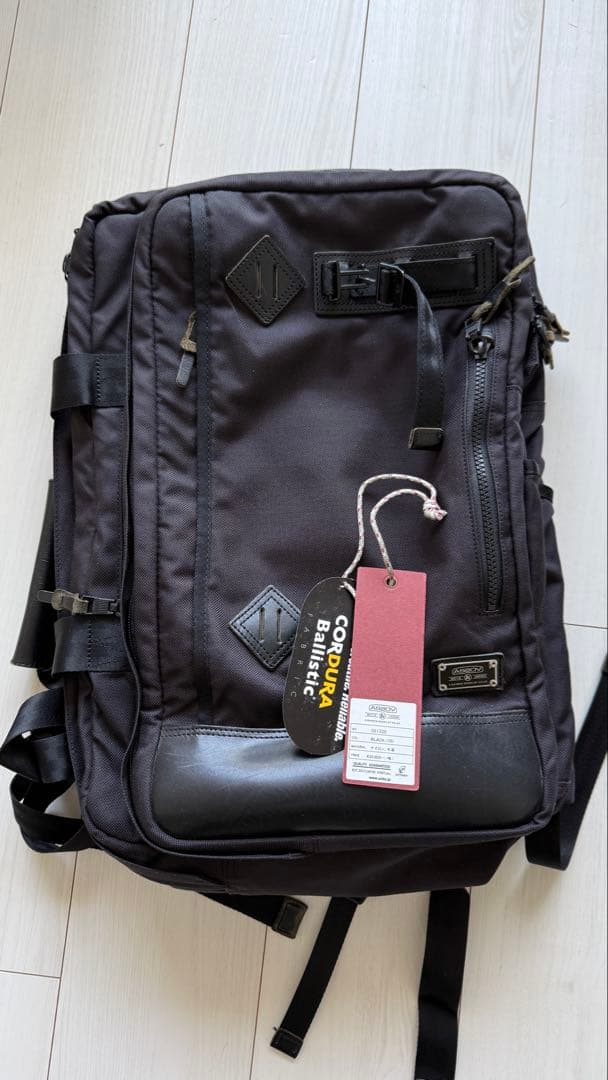 AS2OV コーデュラ ブラック バックパック