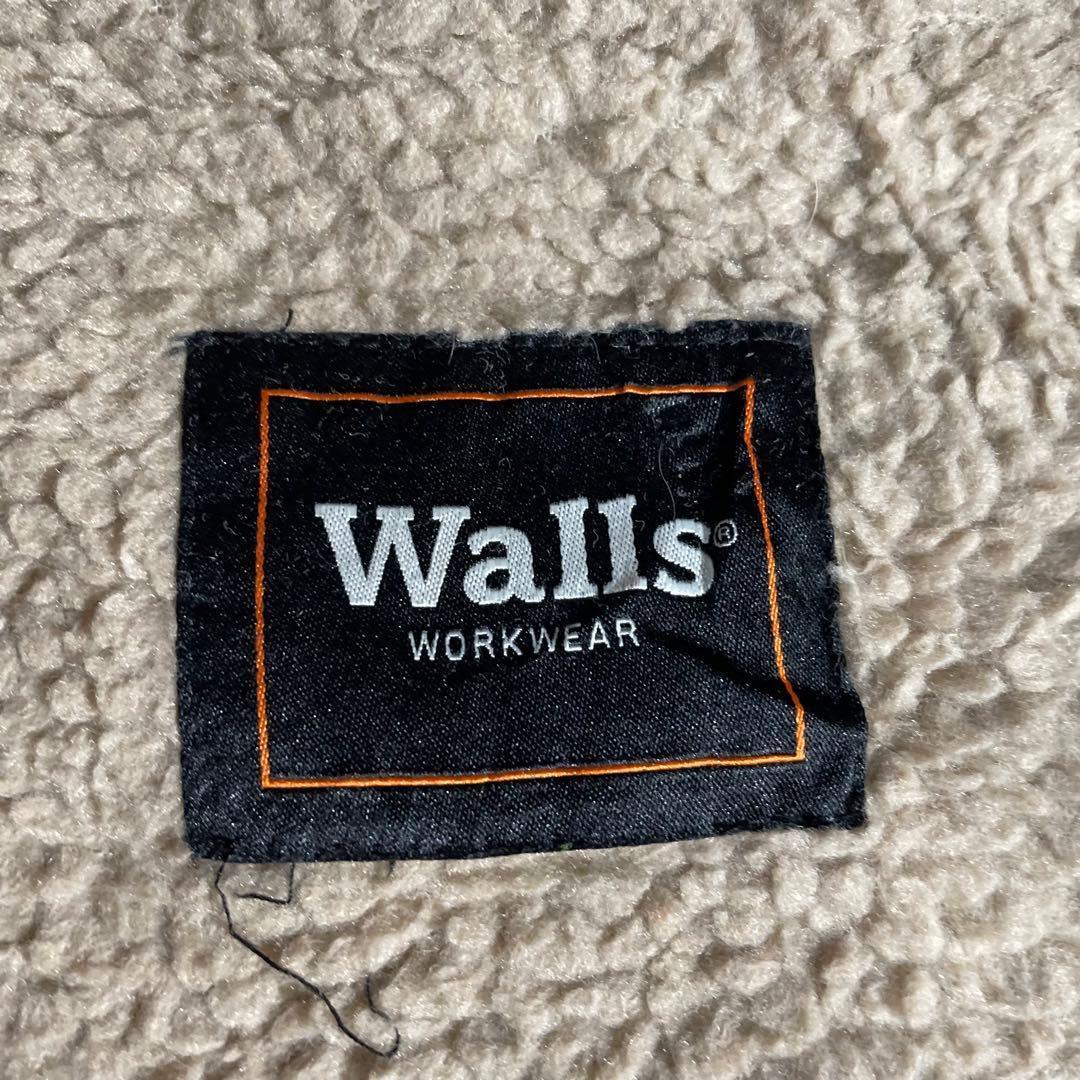 90'sWallsウォールズ ダック地アクティブジャケット裏地ボア黒フェードXL