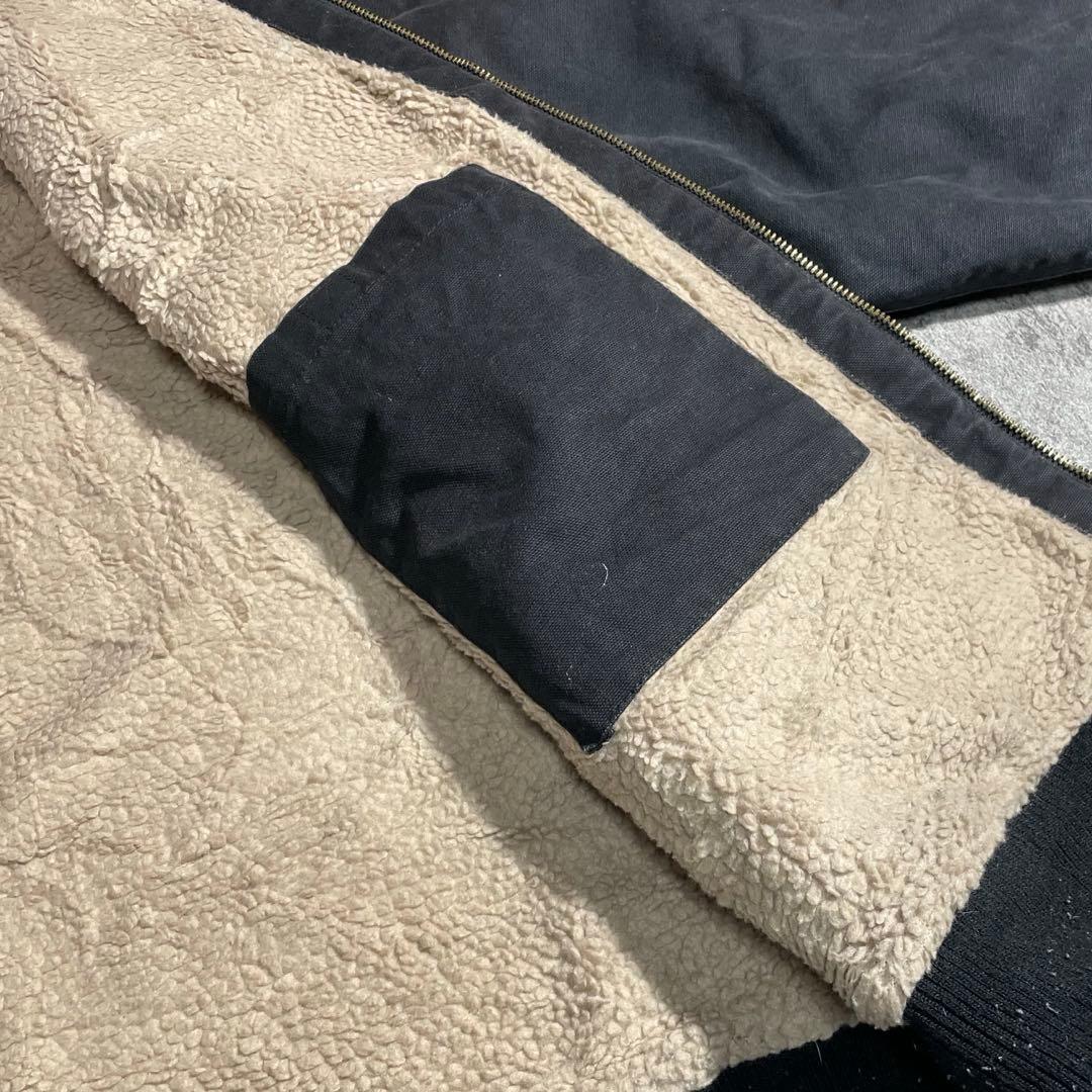 90'sWallsウォールズ ダック地アクティブジャケット裏地ボア黒フェードXL