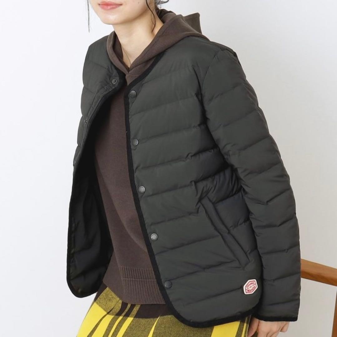 美品 バンソンエミレイユ ステッチレスダウンカーディガン 黒 ダウンジャケット