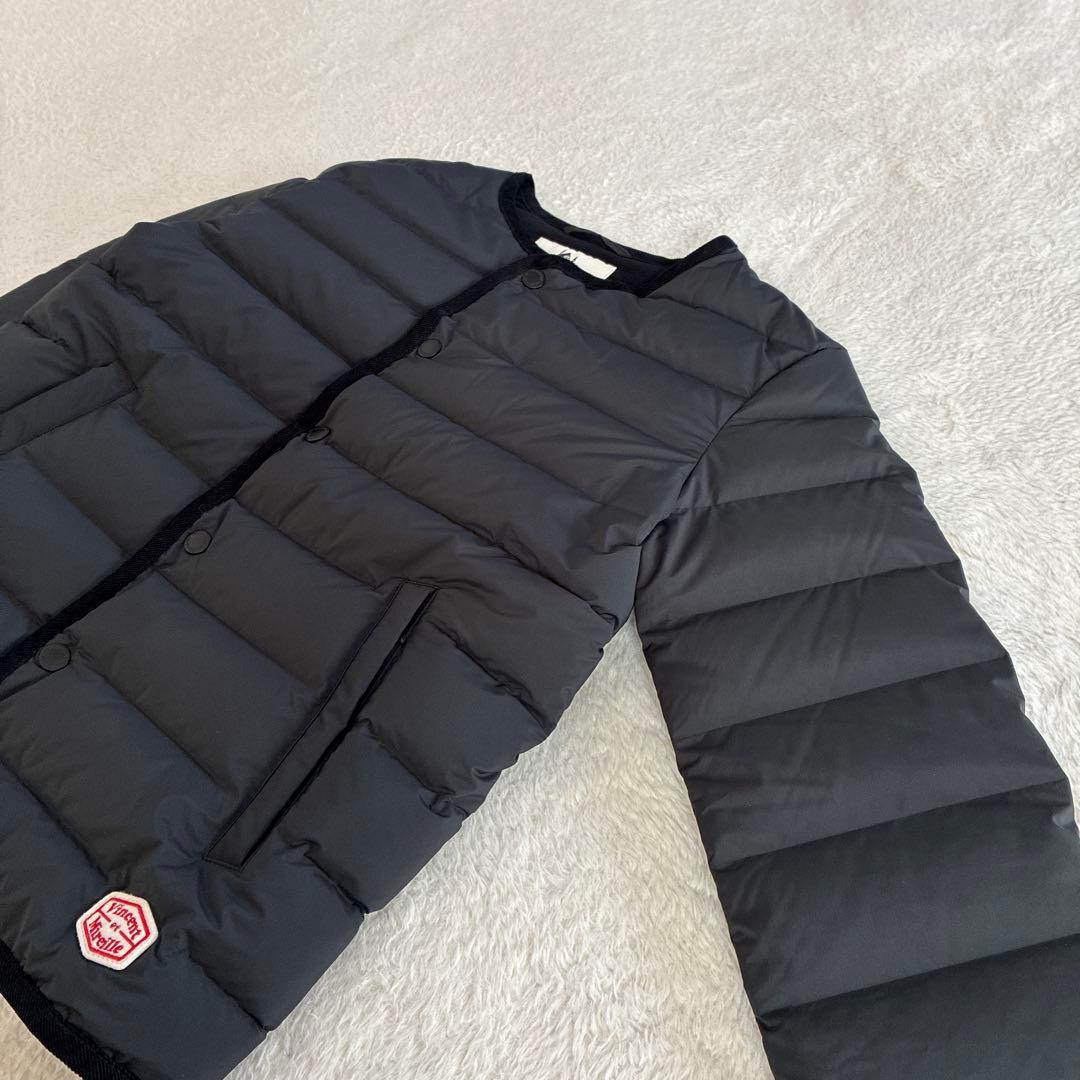 美品 バンソンエミレイユ ステッチレスダウンカーディガン 黒 ダウンジャケット