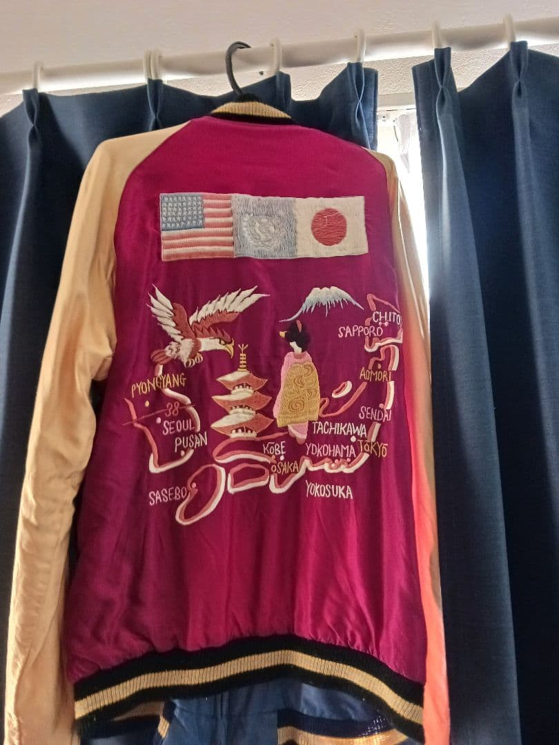 スカジャン テーラー東洋　エイジングモデル　虎&国連日本地図リバーシブル