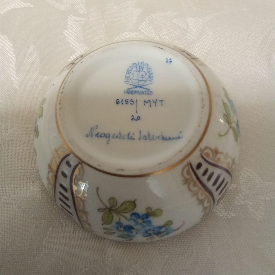 ヘレンド小物入れ　わすれな草　マスターペインターサイン入り