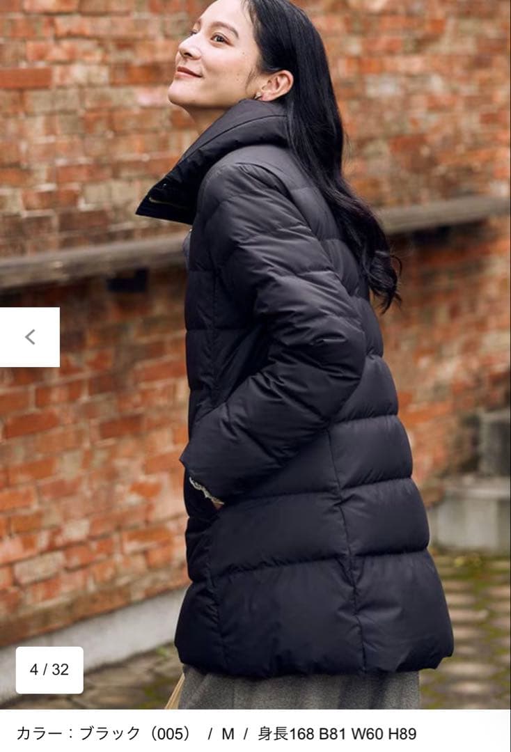 anyFAM【フード取り外し可能】楽映えリッチロング丈ダウン　ブラック M