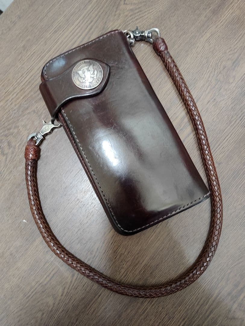 FUNNY　バーガンディ　長財布 ライダースウォレット　ウォレットロープセット