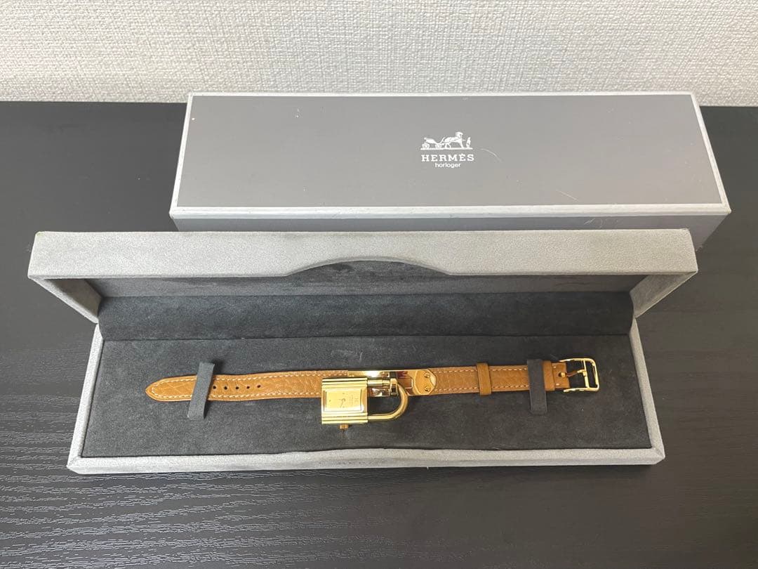 あ*♡様 HERMES ケリーウォッチ ゴールド×ライトブラウン 腕時計 現状お