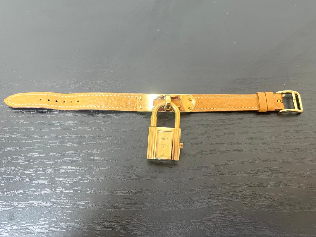 あ*♡様 HERMES ケリーウォッチ ゴールド×ライトブラウン 腕時計 現状お