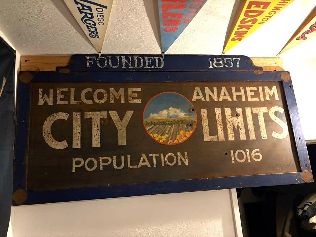 アナハイム市境標識 1857年設立　アメリカヴィンテージ看板