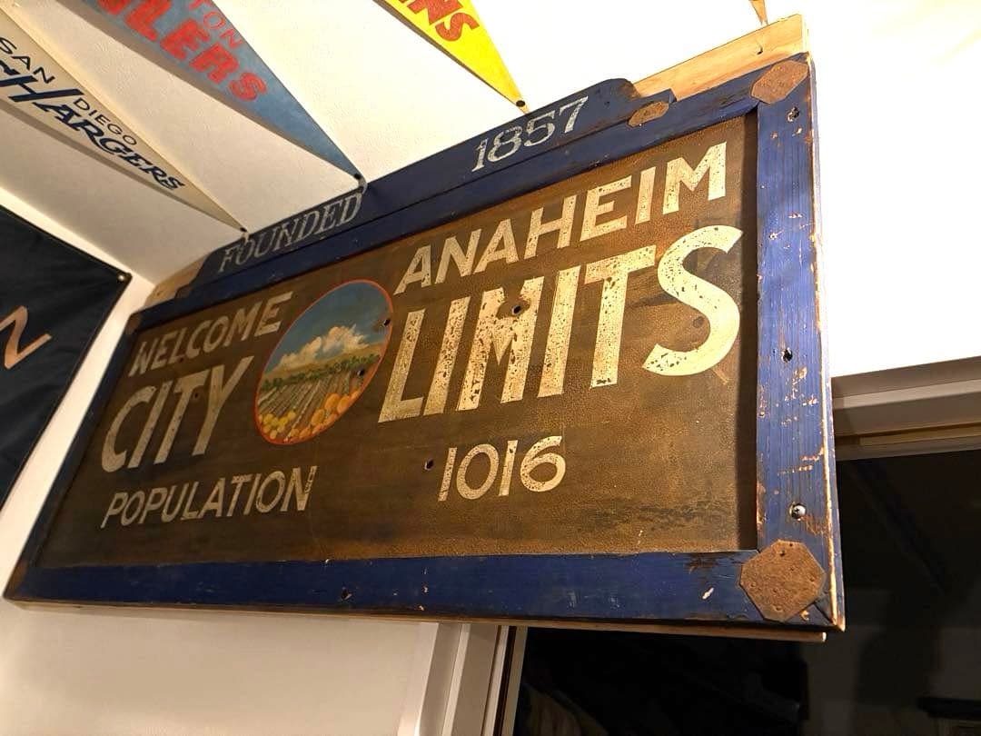 アナハイム市境標識 1857年設立　アメリカヴィンテージ看板