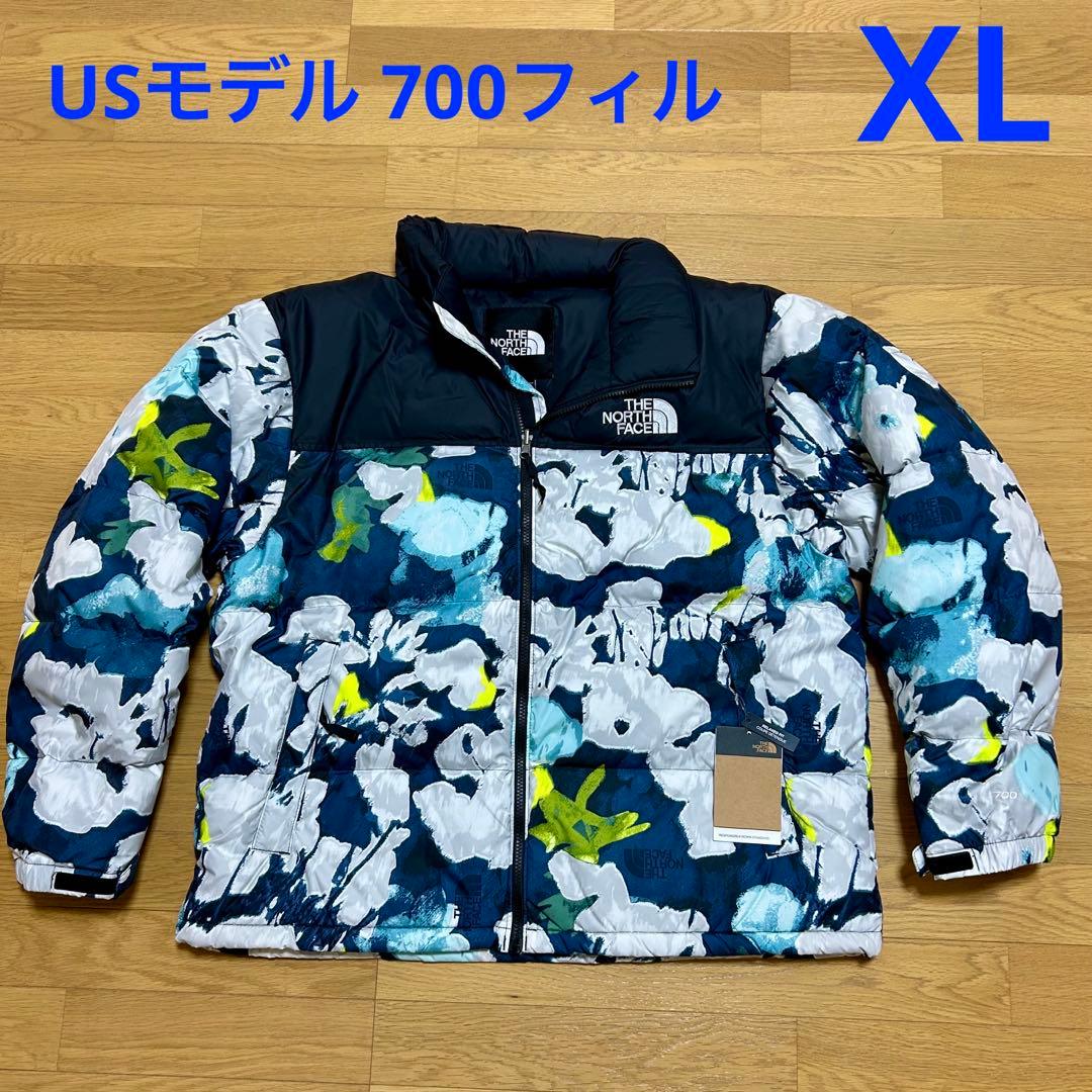 US ノースフェイス 1996レトロ ヌプシ　ダウンジャケット花柄XL