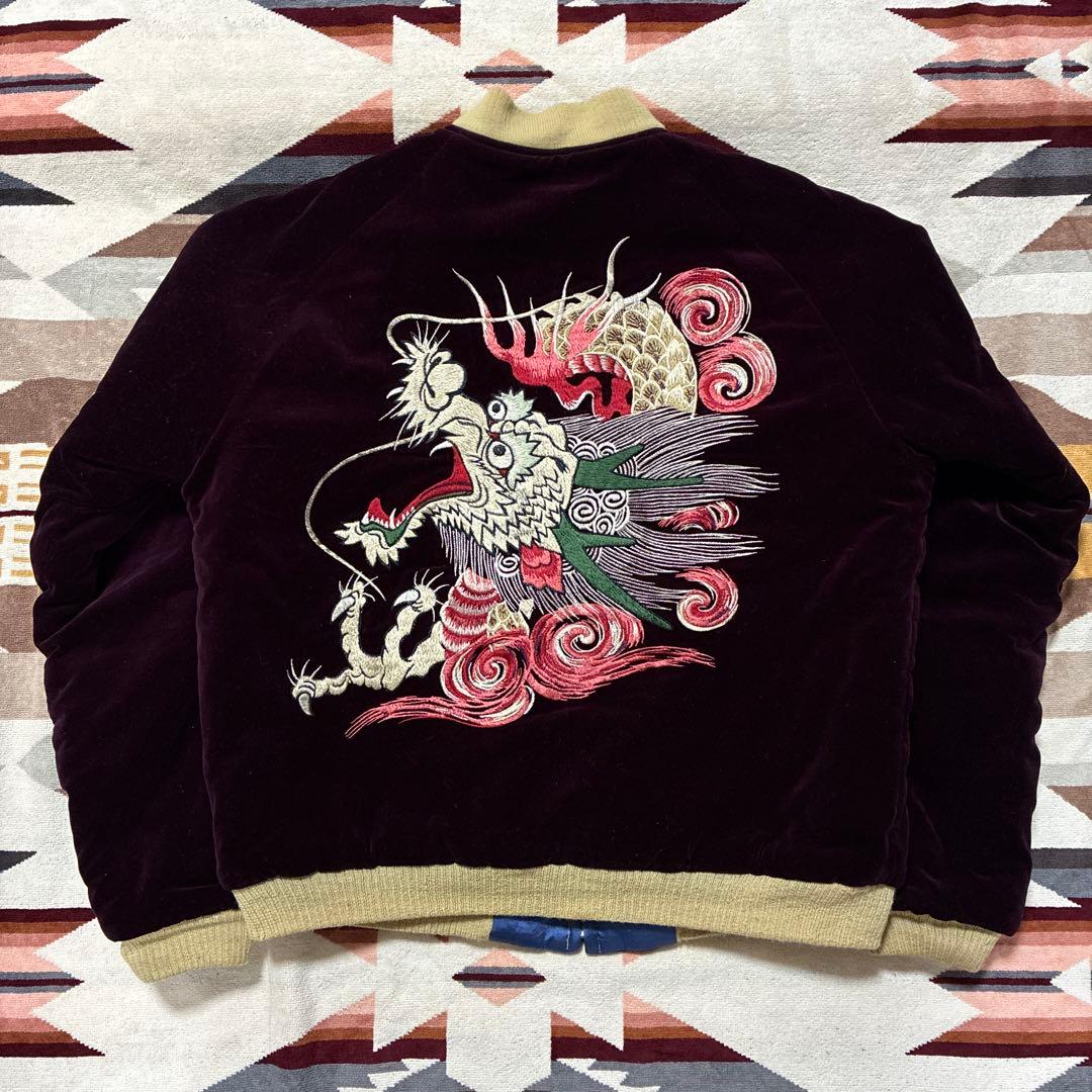テーラー東洋M18934別珍 龍/地図刺繍 リバーシブルスカジャン/スーベニア
