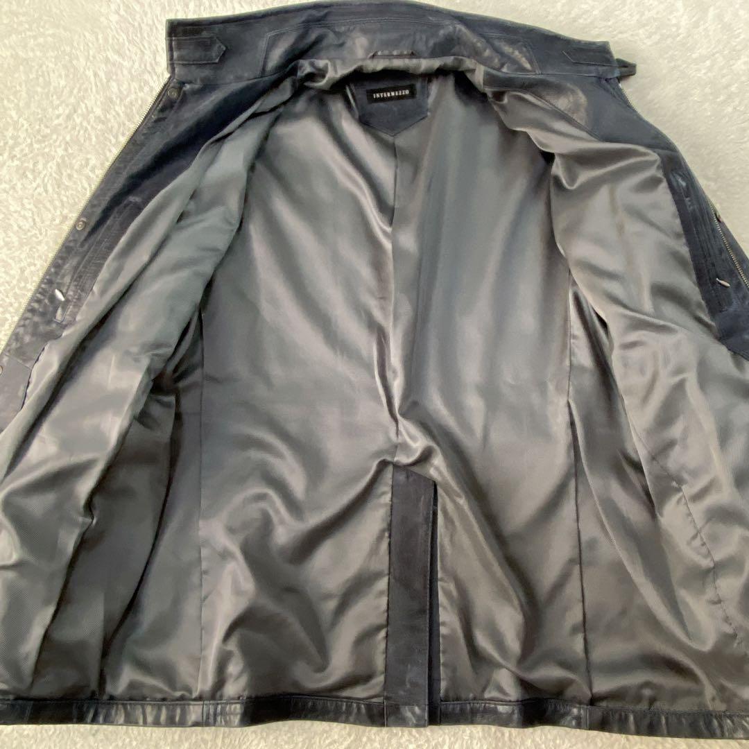 希少色・特大3L/ ダーバン ラムレザー ハンティングジャケット ダークブルー