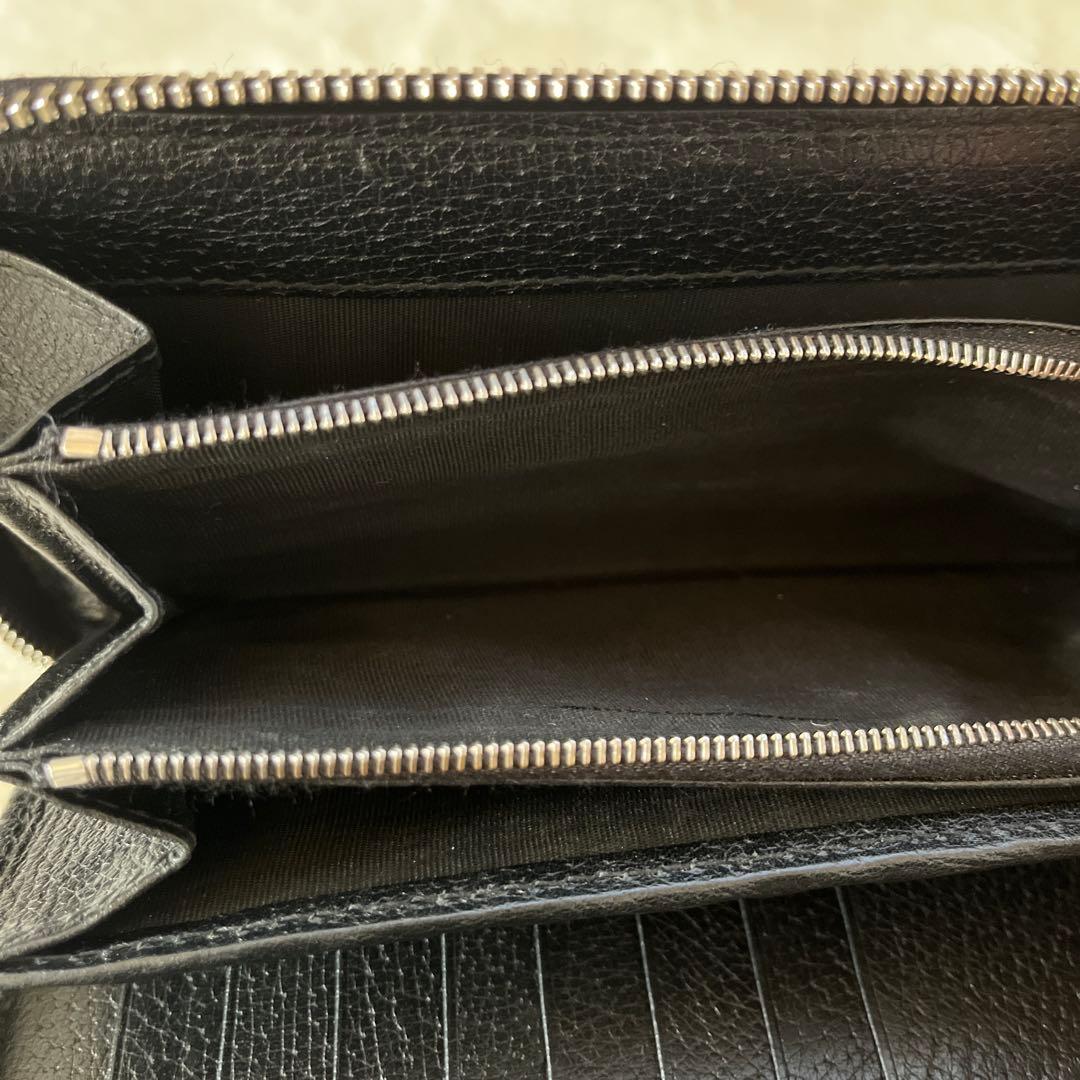 美品✨GUCCI 長財布 ラウンドファスナー レザー ブラック グッチ