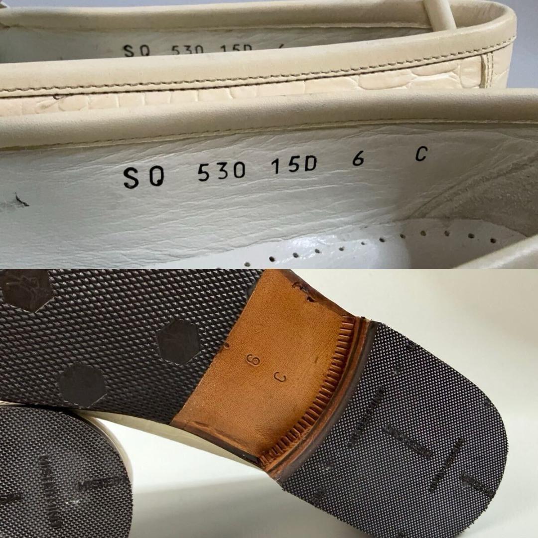 【未使用】フェラガモ クロコ 型押し ローファー 6サイズ イタリア製 元箱付き