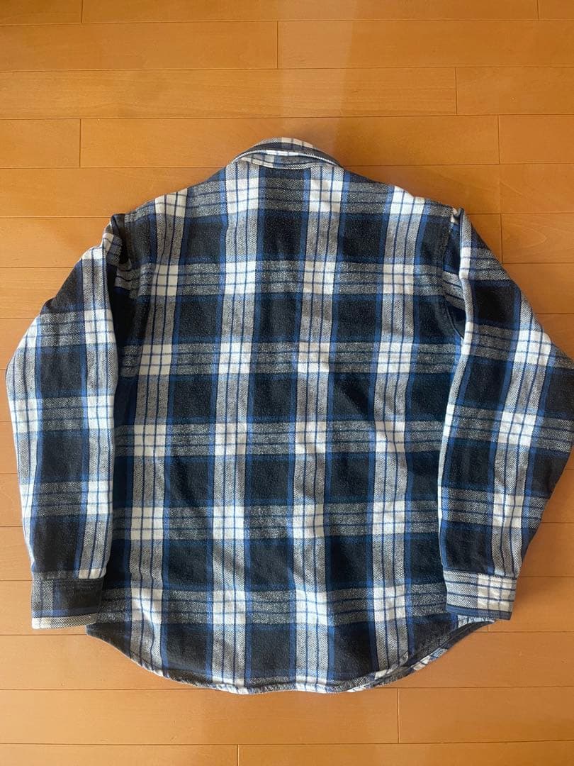 【高配色】 80s ネルシャツ 白×黒 USA製 ファイブラ BIGMAC