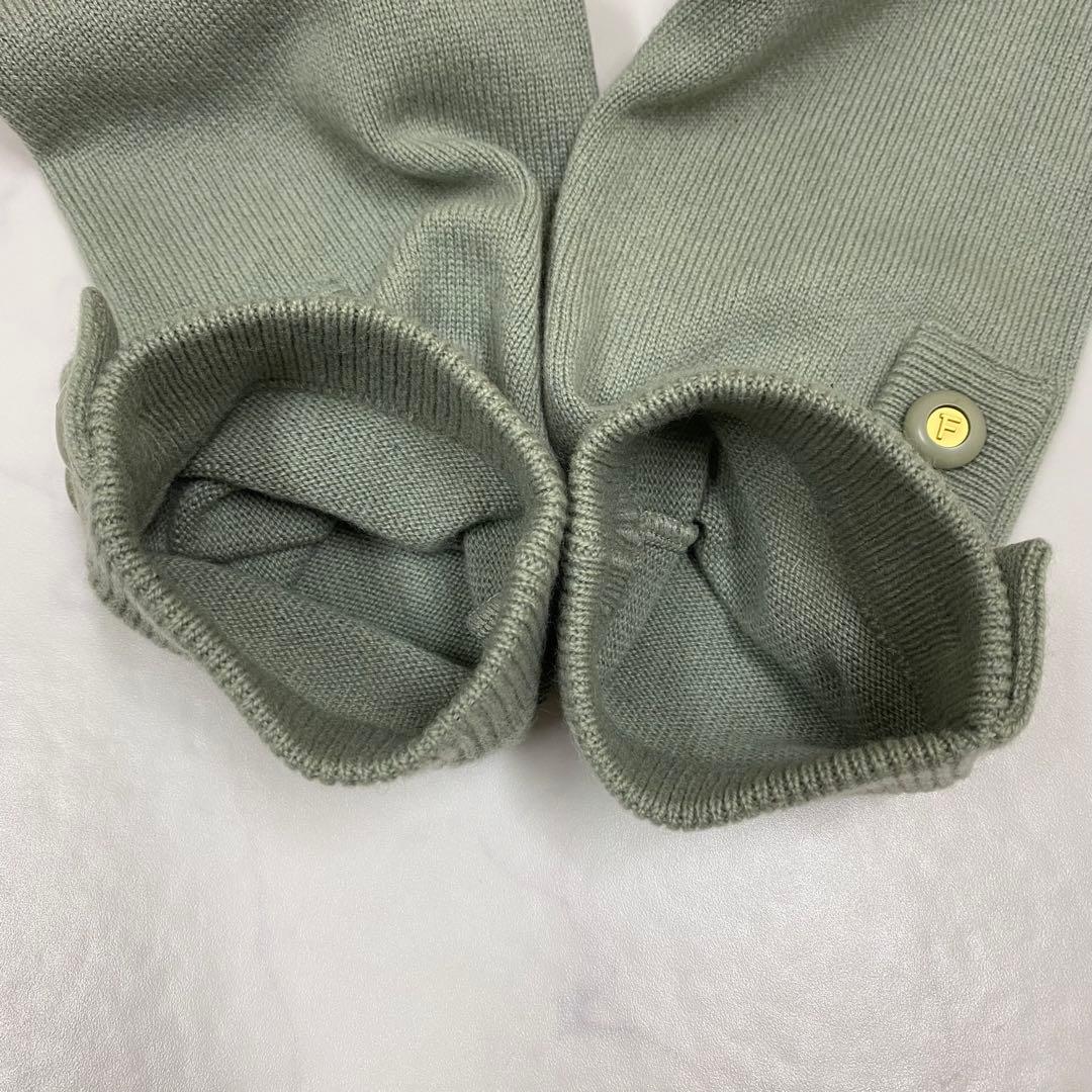 希少★FOXEY ニットワンピース ハイネック カシミヤ100％ 袖金ボタン42