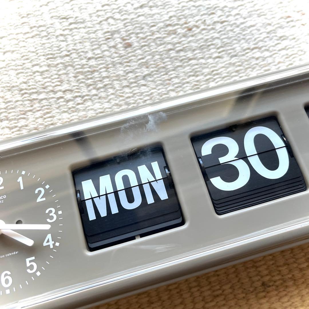 【美品/TWEMCO】　トゥエンコ　BQ-38 GREY　置き掛け兼用時計