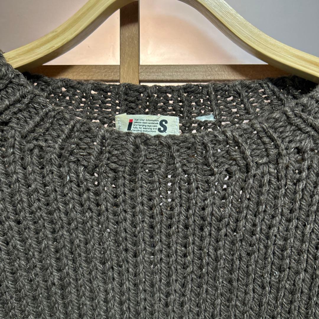 【旧タグ】ISSEY MIYAKE エルボーパッチ ニット アーカイブ 短丈