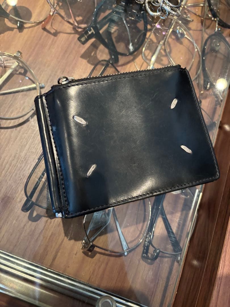 Maison Margiela ブラックレザー マネークリップ　財布