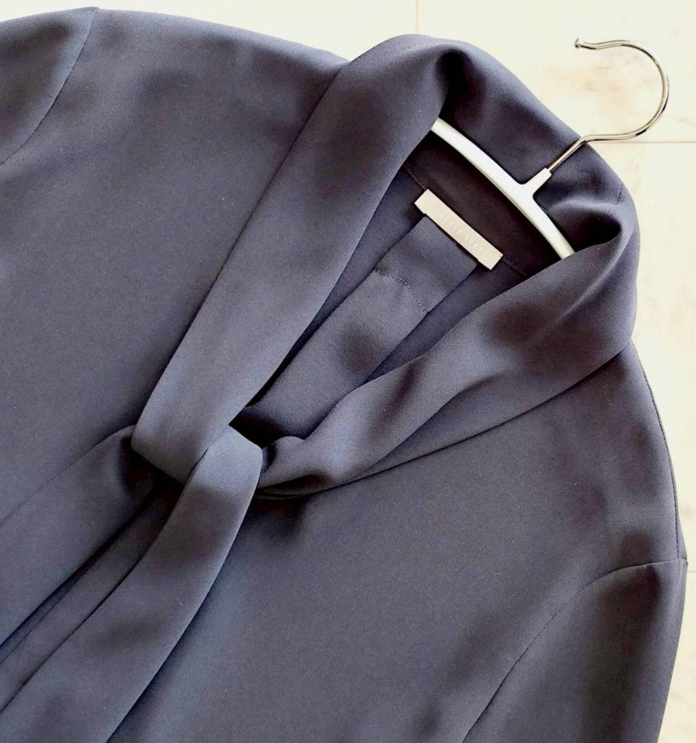 Theory luxe 洗える ボウタイ リボン ブラウス ネイビー