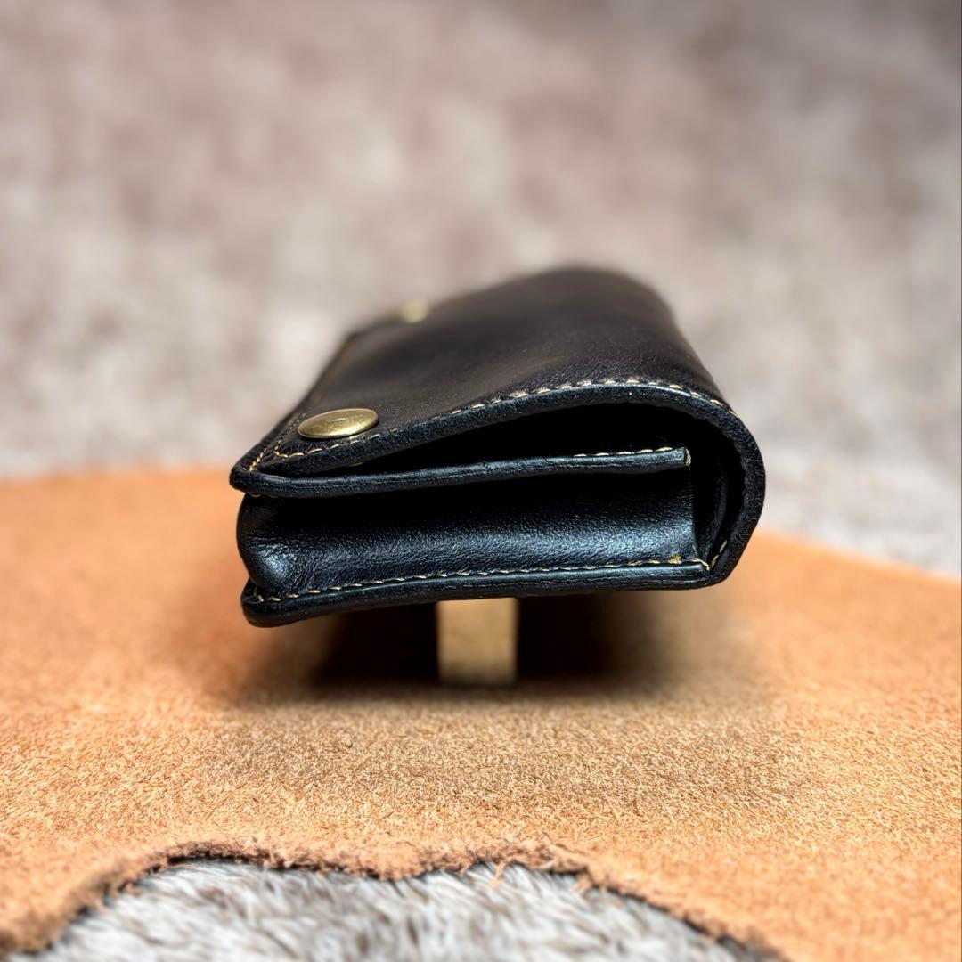 YAMATO ◎柔らかい二つ折りシャグポーチ.牛スムース革◎