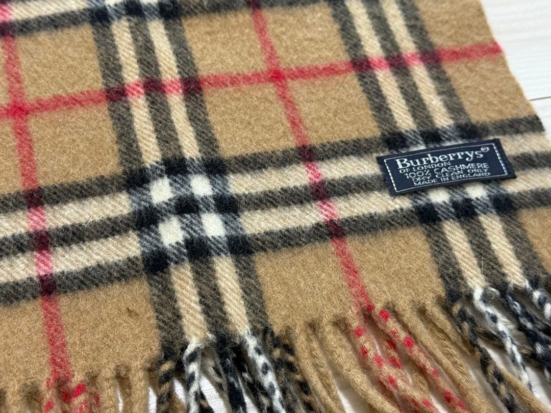 バーバリー　カシミヤ　マフラー　ベージュ　152cm×30cm ノバチェック