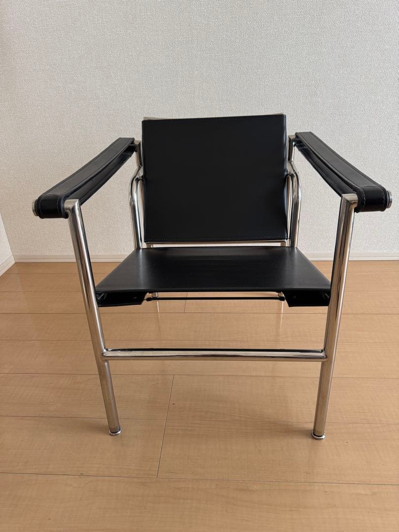 ル・コルビジェ　LC1　スリングチェア　リプロダクト　本革レザー　ブラック　黒