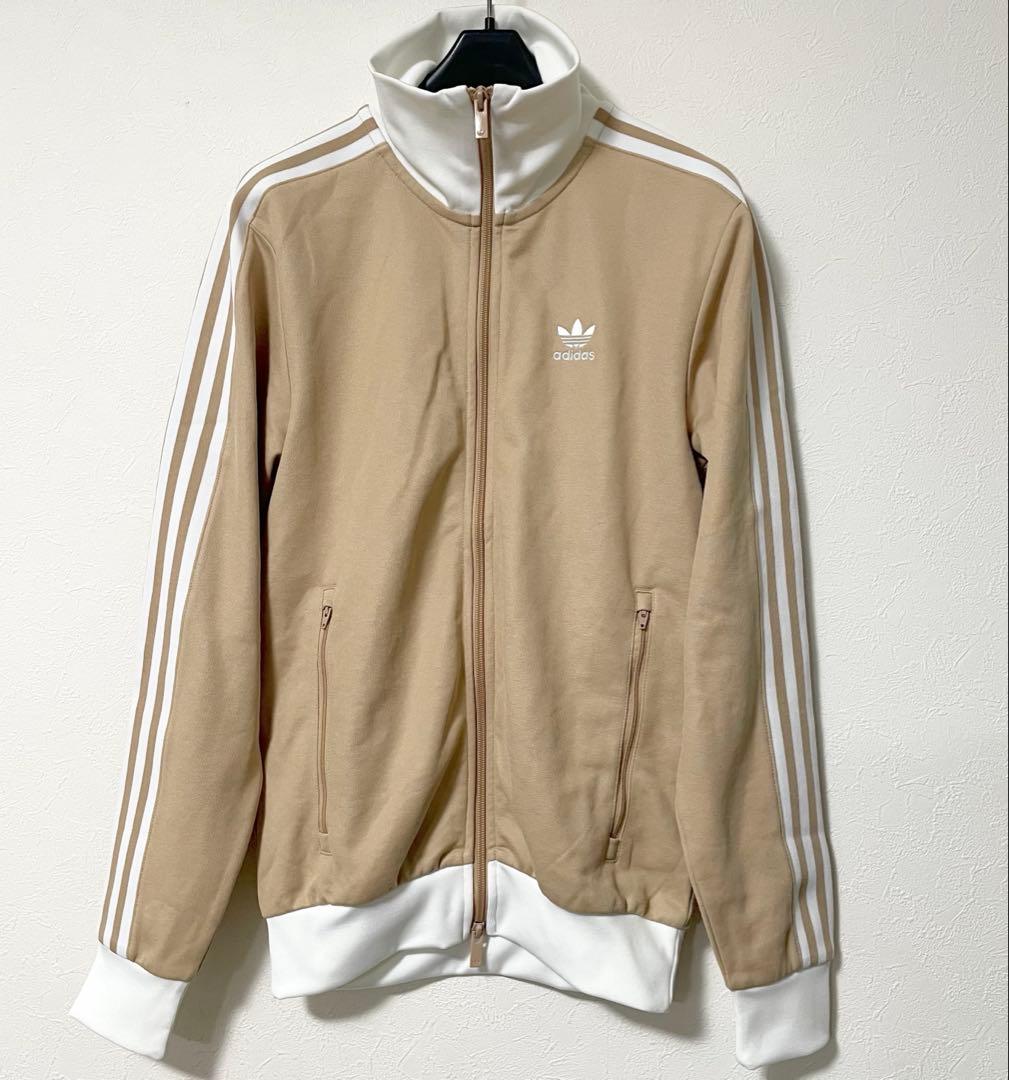 極美品adidas アディダス トラックジャケット ベージュ XS トレフォイル