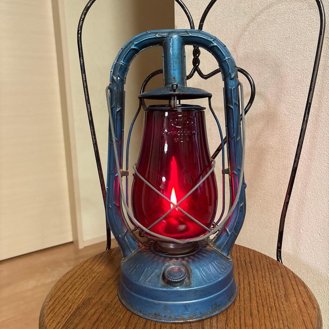 DIETZ オイルランタン　アンティーク　レッドグローブ　実働可能