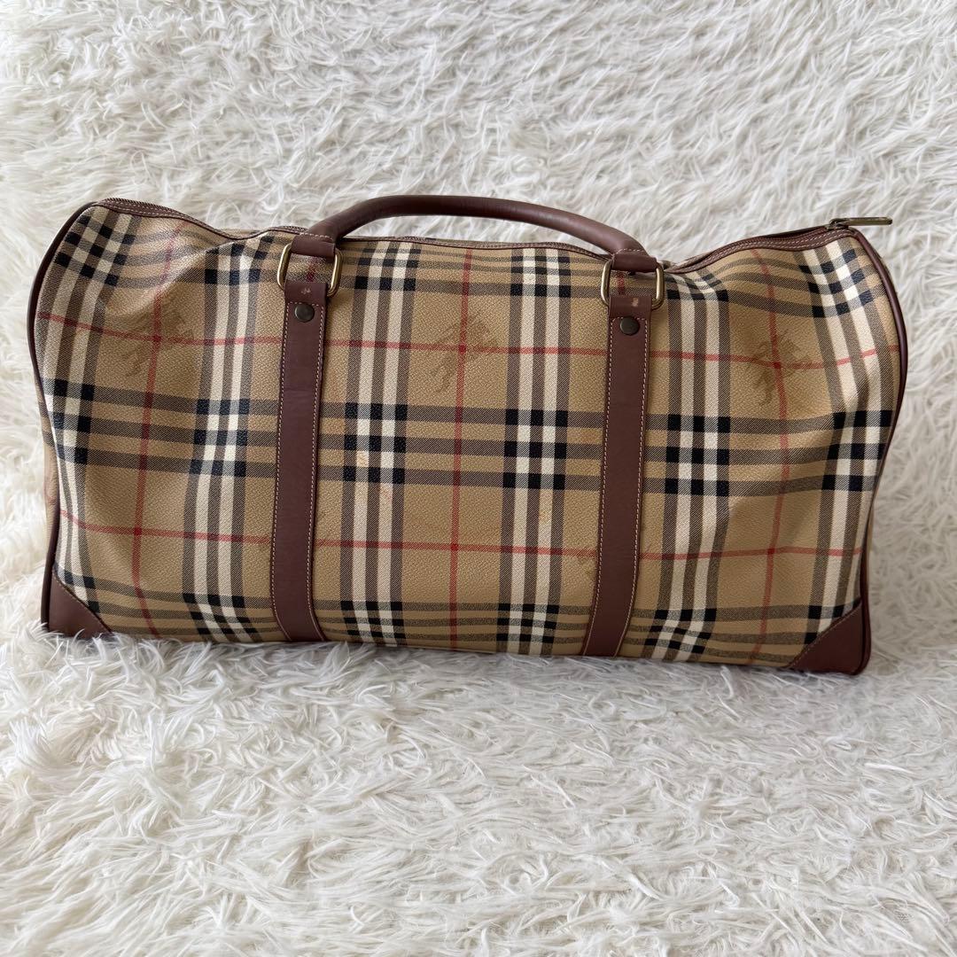 【バーバリー】ボストンバック　大容量 旅行バッグ　ノバチェック pvc　2way