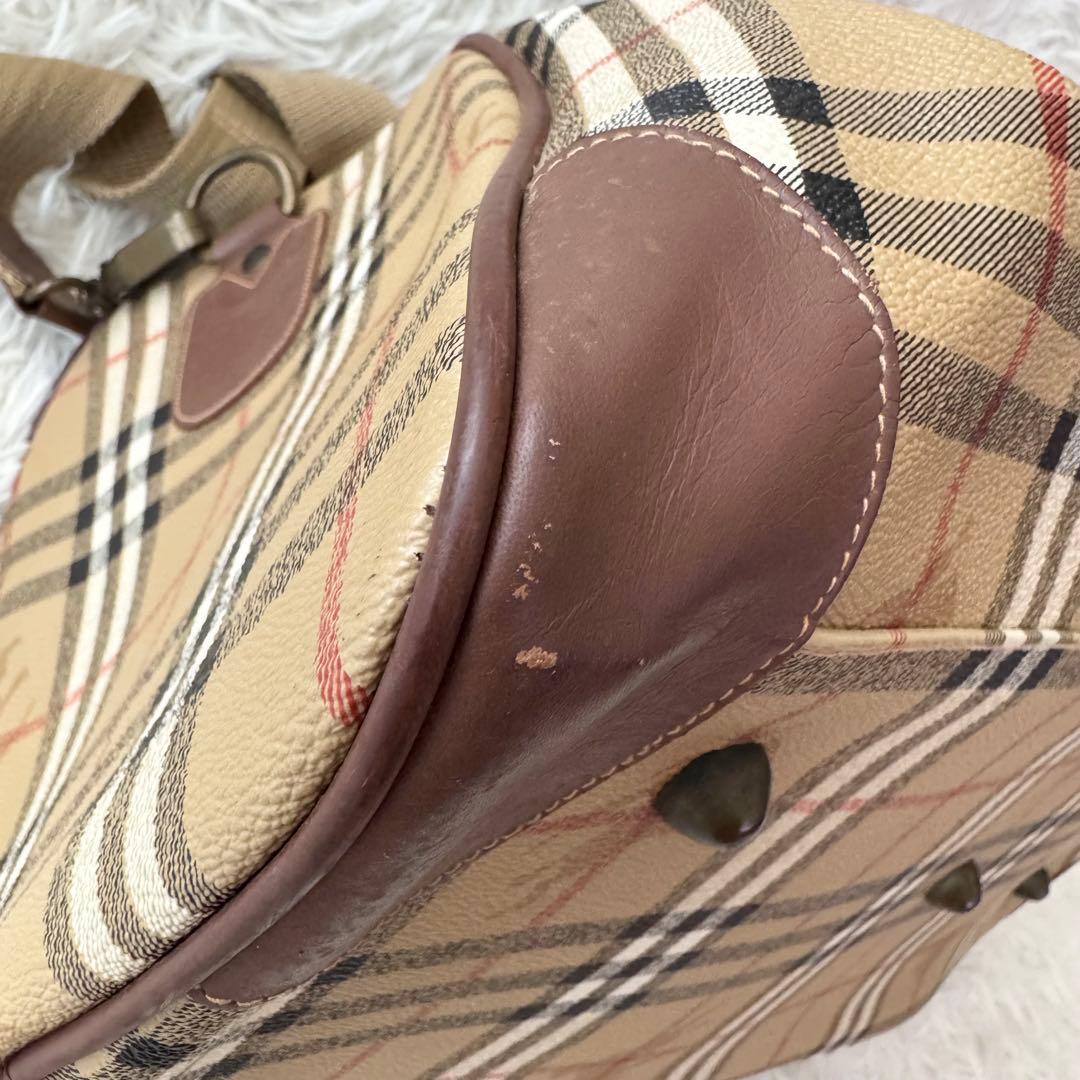 【バーバリー】ボストンバック　大容量 旅行バッグ　ノバチェック pvc　2way