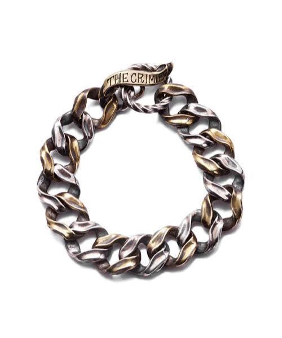 THE CRIMIE チェーンブレスレットシルバー×ブラス 重厚感◎